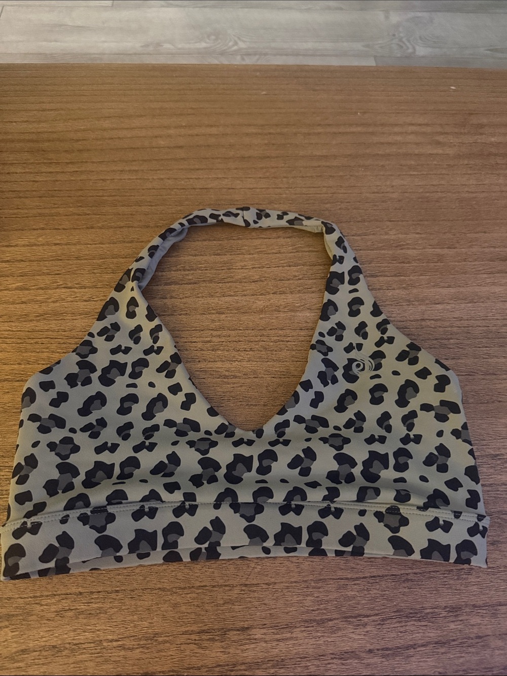 Ryderwear Leopard Print Halter Sports Bra size small